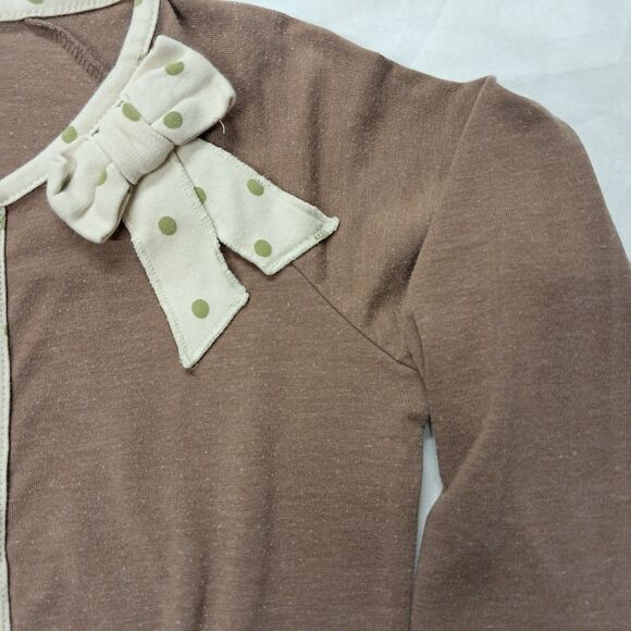 Matilda Jane sz 6 Platinum Allissa cardigan brown button Down Jacket Top Bow - Picture 6 of 10